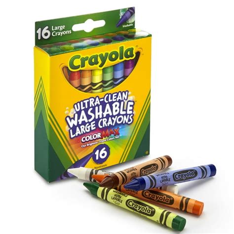 Crayola Large Washable Crayons 16 Colors Per Box Set Of 6 Boxes