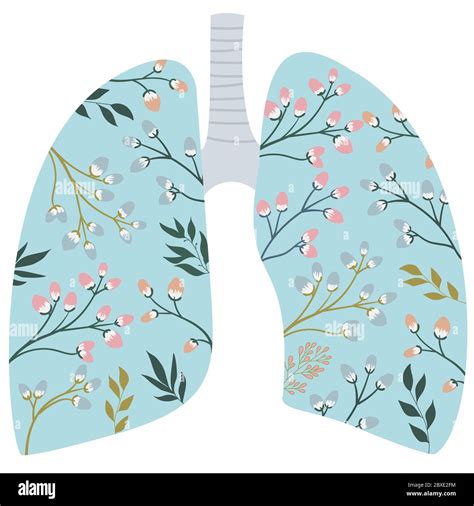 Pulmones humanos florecientes y sanos Día mundial contra la neumonía