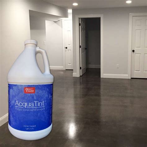 Acquatint™ Tinted Sealer Diy Stained Concrete Floors Basement Makeover Colored Concrete Sealer