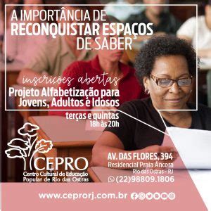 Cepro Anuncia O Retorno Do Projeto De Alfabetiza O De Jovens Adultos