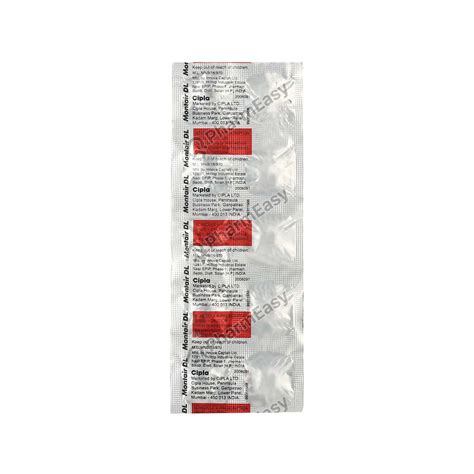 Buy Montair Dl Strip Of 10 Tablets Online At Flat 15 Off Pharmeasy