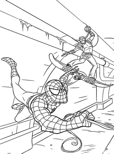 Dibujos De Spiderman Contra Duende Verde Para Colorear Para Colorear