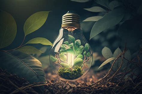 Premium AI Image A Light Bulb With A Plant Inside Of It Generative AI