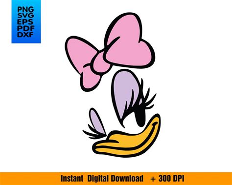 Clipart DAISY DUCK gezicht svg pdf png eps sublimatie Vinyl Etsy België