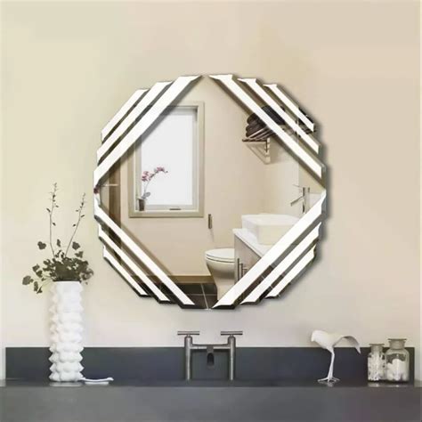 Silver Glass Square Basel Bevelled Mirror Frameless For Anywhere Size