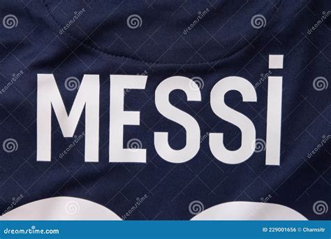 Name of Lionel Messi on PSG Paris Saint Germain Jersey Editorial Photo ...