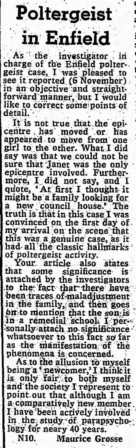 Enfield Poltergeist - Janet mentioned as "epicenter" of poltergeist activities - Newspapers.com™