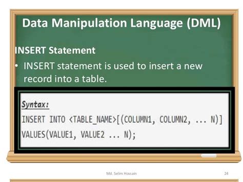 Data Definition And Data Manipulation Language Ddl And Dml