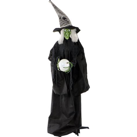 New Home Accents Life Size Halloween 7ft Spellcasting Led Witch Animatronic Deco Town