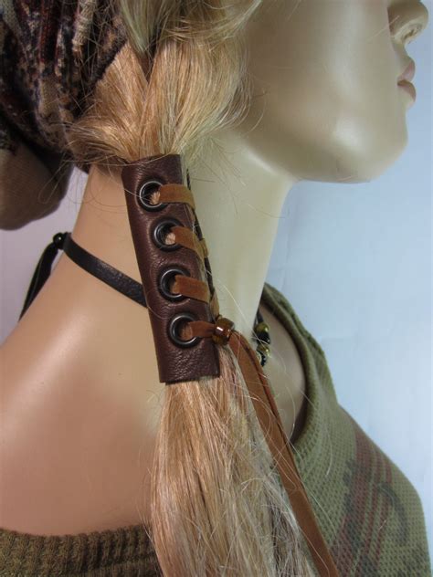 Leather Corset Hair Wrap Ponytail Holder Hair Jewelry Boho Etsy