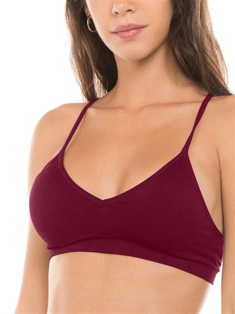 TheLovely Women S Seamless V Neck Padded Bralette With Adjustable