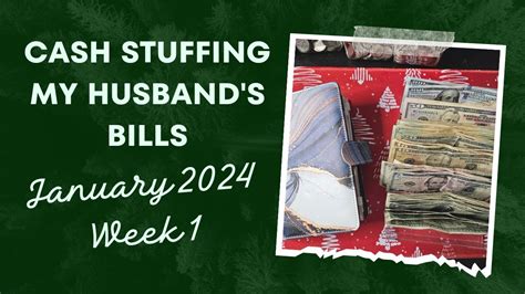 Cash Stuffing My Husbands Bills For January 2024 Week 1 Weekly Cash