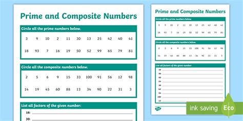 Prime And Composite Numbers Worksheet Teacher Made