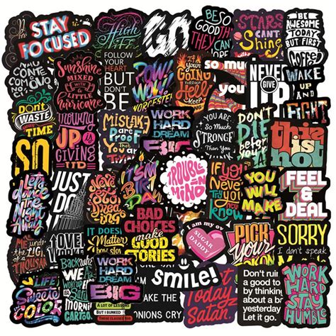 Buy Motivational Words Stickers for Teens and Adults| 50 Pcs ...