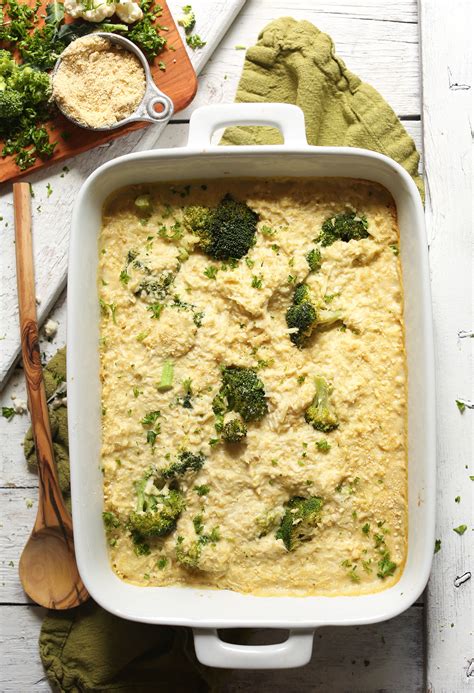 Cheesy Cauliflower Broccoli Bake Minimalist Baker Recipes