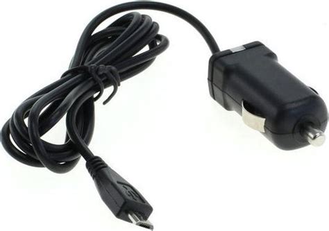 Usb Micro B Autolader Met Vaste Kabel A Zwart Meter Bol