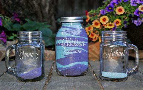 Mason Jar Unity Sand Set Personalized Sand Ceremony Set Engraved