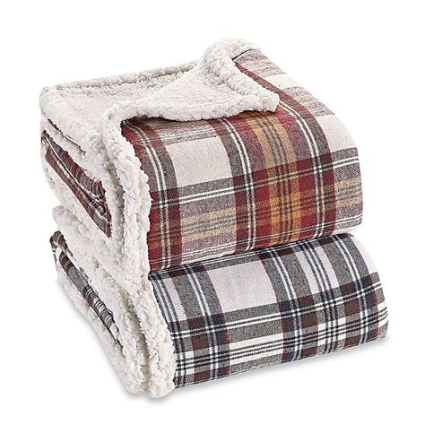 Eddie Bauer® Sherpa Flannel Throw Blanket | Bed Bath and Beyond Canada