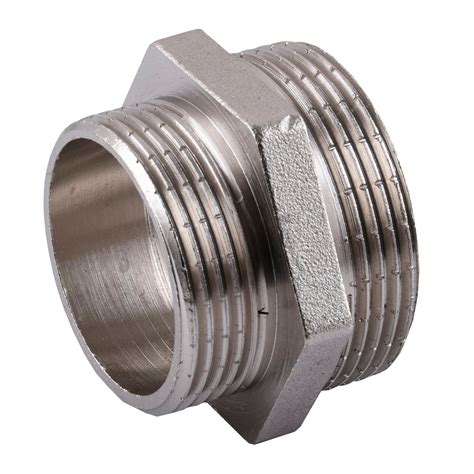 Ніпель редукційний нікельований 1 1/2″ЗР х 1 1/4″ЗР штампований А0522А(нк)