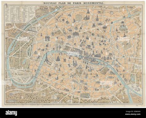 Nouveau Plan De Paris Monumental By L Guilmin 1899 Stock Photo Alamy