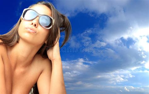 Beautiful Bikini Model Posing Stock Photo Image Of Lake Brunette 26745018
