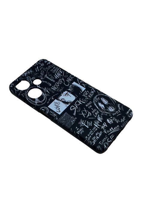 İnfinix Hot i Kore desenli Siyah kapak Korumalı Kılıf