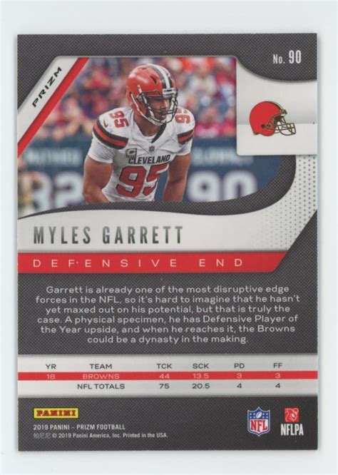 2019 Panini Prizm Green Myles Garrett Cleveland Browns 90 EBay