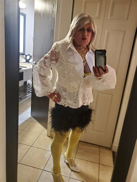 Black Skirt White Blouse And Yellow Lingerie And Stocki Flickr