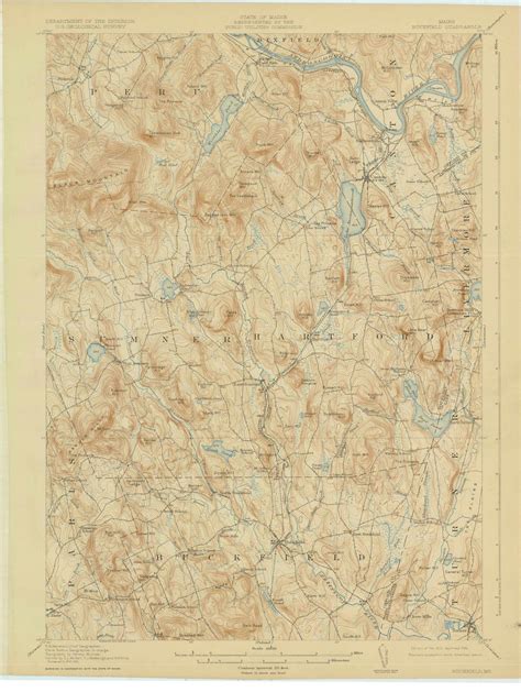 Buckfield Maine 1913 1924 USGS Old Topo Map Reprint 15x15 ME Quad