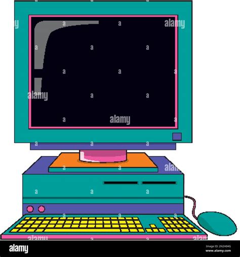 Retro Computer Device Isolated Illustration Stock Vector Image And Art