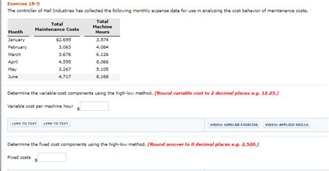 Solved Exercise The Controller Of Hall Industries Has Chegg