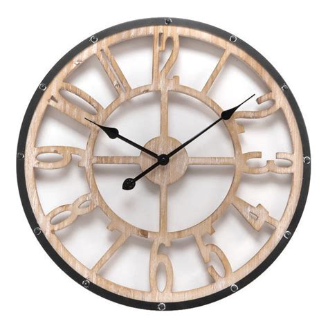 Reloj De Pared Madera Negro De Cm Dcasa Por