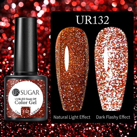 Ur Sugar Reflective Glitter Gel Nagellack Silber Lila Soak Off Uv Led