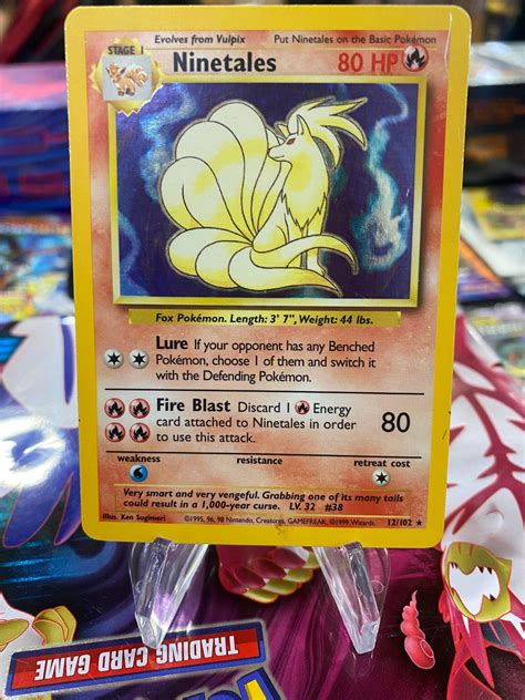 1999 Pokemon Ninetales Base Set Holo 12 Of 102 Moderately Played