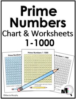Prime Number Chart & Worksheets 1-1000 by Marcia Murphy | TPT