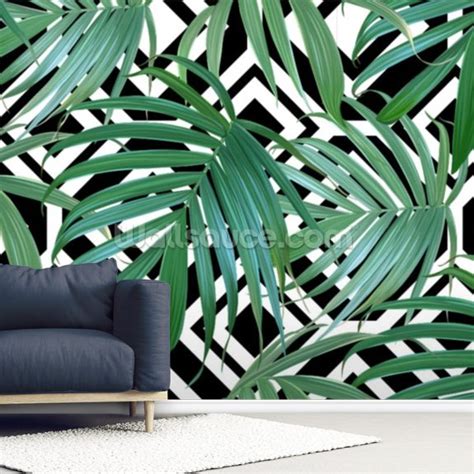 Banana Leaf Pattern Wallpaper Wallsauce Us