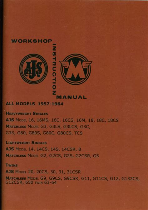 Ajs Matchless Manual All Models Classic Motorcycle Manuals