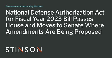 National Defense Authorization Act For Fiscal Year Bill Passes