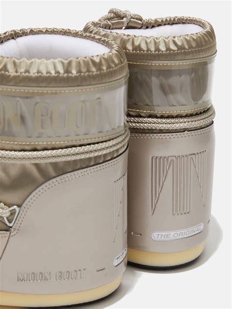 Icon Low Glance Platinum Satin Boots Moon Boot Official Store