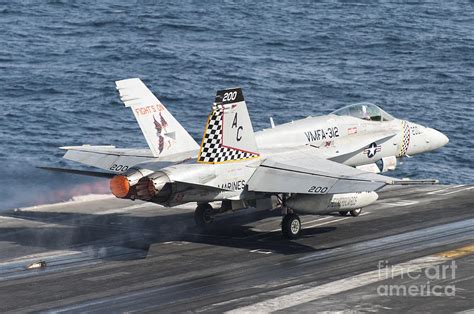 An Fa C Hornet Launches From Uss Photograph By Stocktrek Images