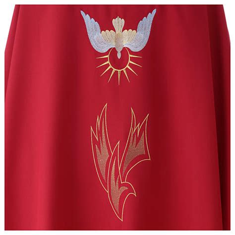 Holy Spirit Chasuble With Flames In Polyester Online Sales On