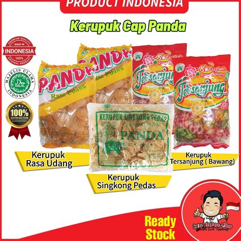 Kerupuk Panda Sing Kong Pedas Sayur Bawang Udang Mentah Asli Product