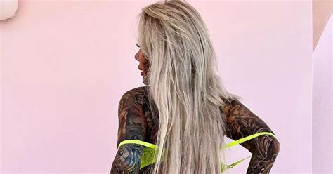 Britains Most Tattooed Woman Dubbed Inked Angel As She Strips To