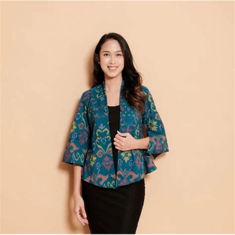 Jual Manda Outer Atasan Tenun Endek Blazer Wanita Outer Wanita