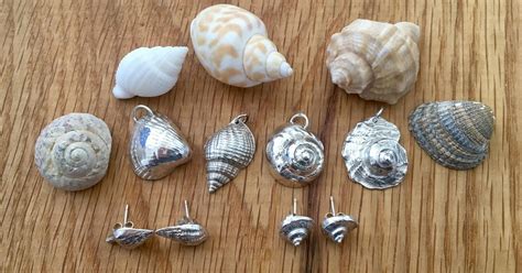 Handmade Silver Shell Stud Earrings Silver Shell Studs Dorset