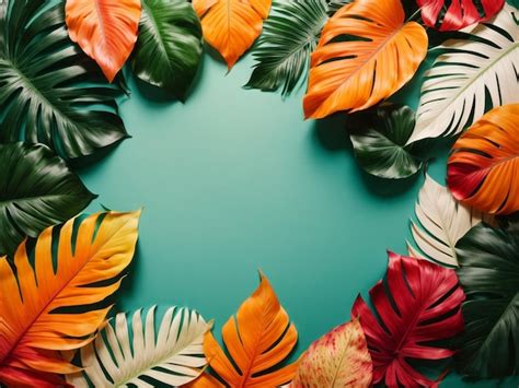 Premium Photo Creative Layout Made Of Colorful Tropical Leaves