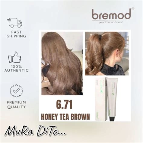 Bremod Premium Hair Color Honey Tea Brown Hair Dye Oxidizing