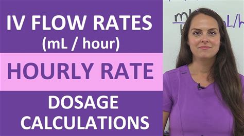 Iv Flow Rates Infusion Drips Hourly Rate Ml Hr Dosage Calculations