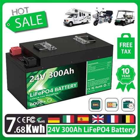 Lifepo4 24v 300ah 200ah 100ah Batterie Pack 25 6 V 7680wh Klasse A 6000