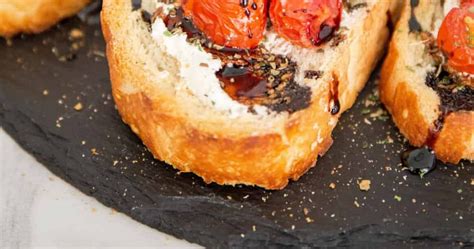 Roasted Tomato Bruschetta With Goat Cheese Punchfork